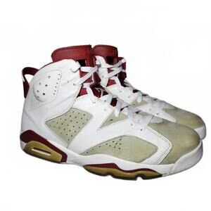 Jordan Men's Air Jordan 6 Retro Alternate Hare Basketball Shoes White Size 11.5